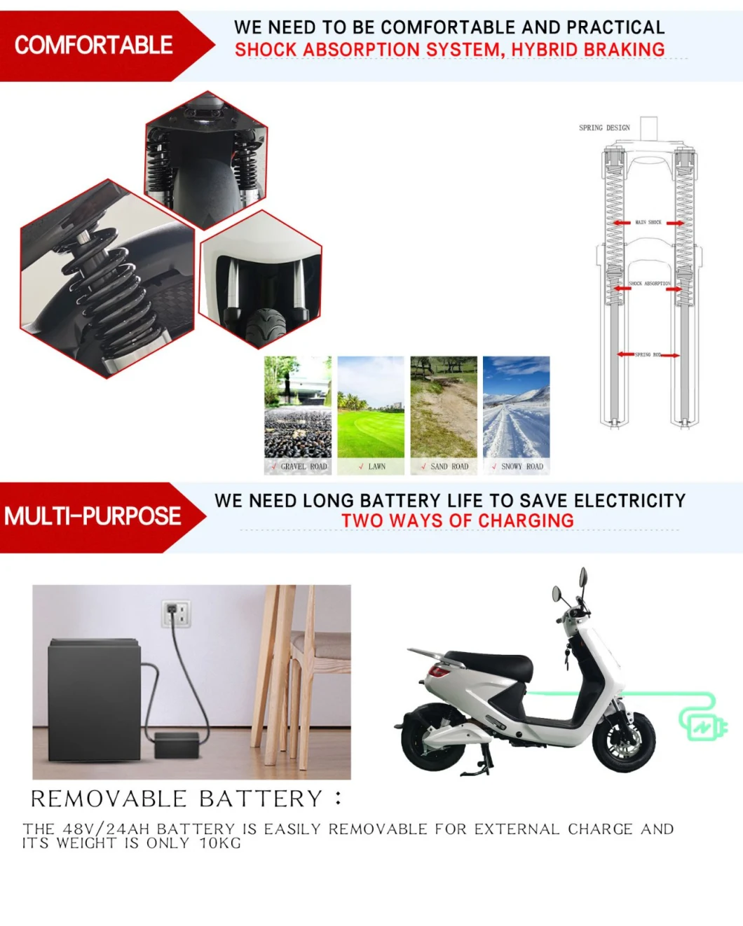 Electric Moped for Adult Campus with EEC Removable Lithium Battery