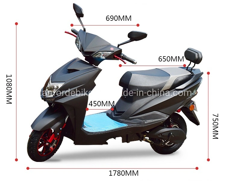 1000W Lithium-Ion Battery 2-Wheel Electric Scooters Electric Moped with Pedal